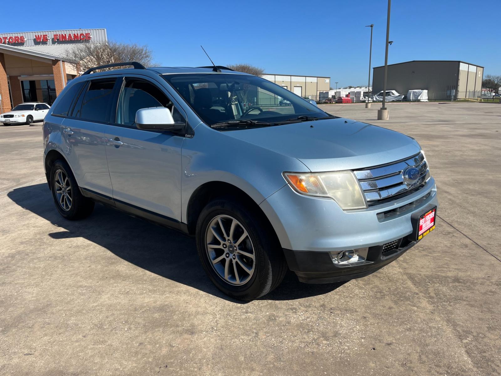 2008 blue /black Ford Edge SEL FWD (2FMDK38C98B) with an 3.5L V6 DOHC 24V engine, 6-Speed Automatic Overdrive transmission, located at 14700 Tomball Parkway 249, Houston, TX, 77086, (281) 444-2200, 29.928619, -95.504074 - Photo #0